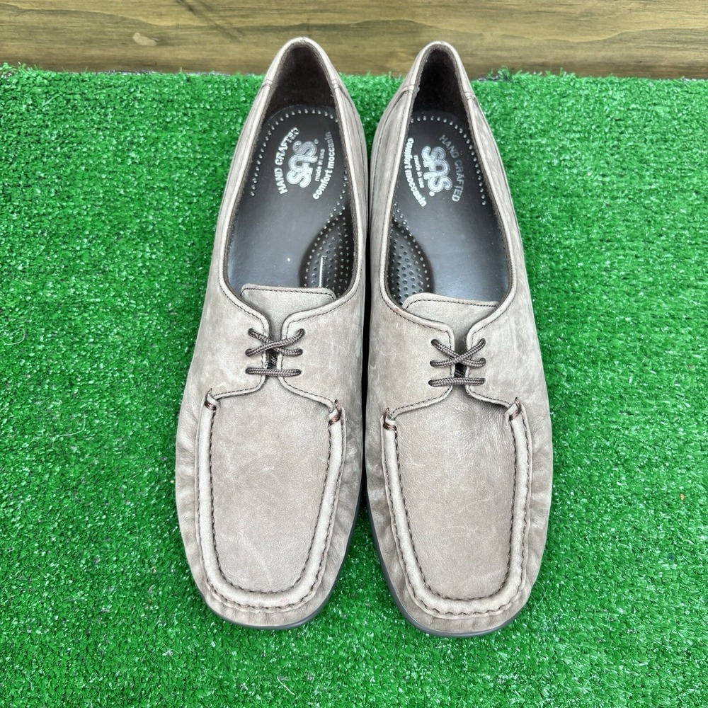 SAS Petra lace up truffle nubuck suede comfort moccasins women Size 10.5 M EUC - Picture 9 of 16